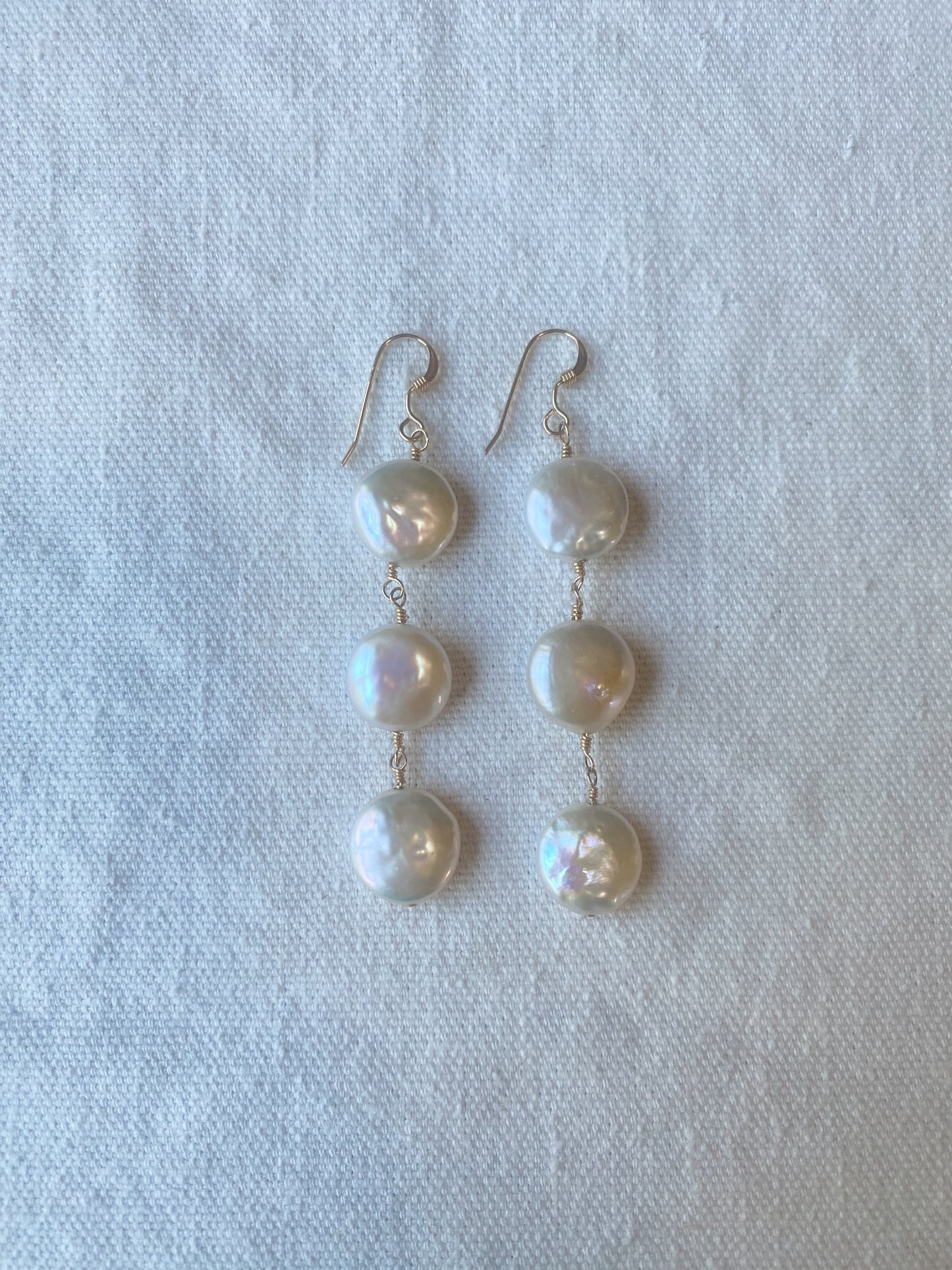 Amelia Coin Pearl Dangles